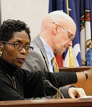 Richmond City Councilwoman Cynthia I. Newbille, 7th District, makes a point Monday after being elected president of Richmond’s governing body.