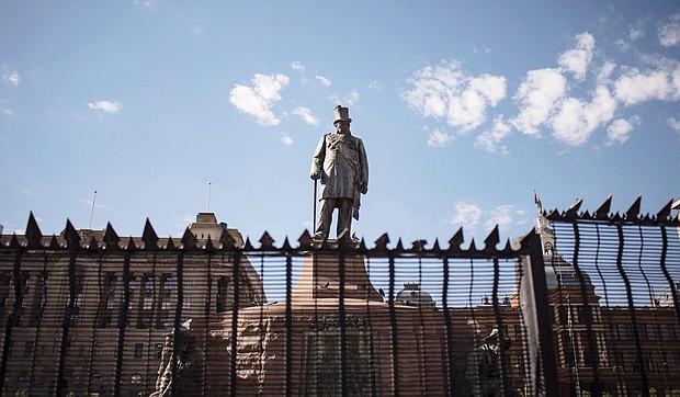 A statue of the late Paul Kruger, president of the South African Republic from 1883 to 1900, remains a flashpoint as a testament to that nation’s racist past of apartheid and stirs deep divisions over whether it should remain or be scrapped.