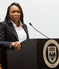 Janice Jackson, chief executive officer of Chicago Public Schools (pictured), recently spoke at The University of Chicago to celebrate the anniversary of two programs that help to prepare students for college. Photo Credit: University of Chicago Office of Civic Engagement