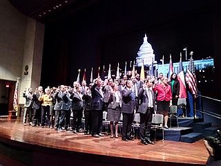 Members of the Congressional Hispanic Caucus at the swearing-in ceremony in Washington, D.C. on Jan. 9, 2019.