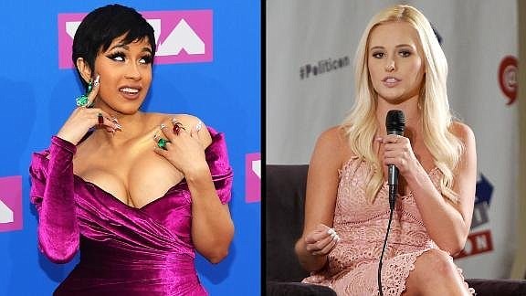 Cardi B and conservative commentator Tomi Lahren are taking shots at each other on Twitter over the government shutdown and the border wall.