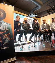 (L-R) Jessie Collins, Sinqua Walls, Kelly Price, Jason Dirden, and Devon Gregory speak onstage during the "American Soul" - A First Look And Conversation during the 2019 Sundance Film Festival at The Blackhouse Foundation on January 27, 2019 in Park City, Utah. (Photo by Natalie Behring/Getty Images for The Blackhouse Foundation)