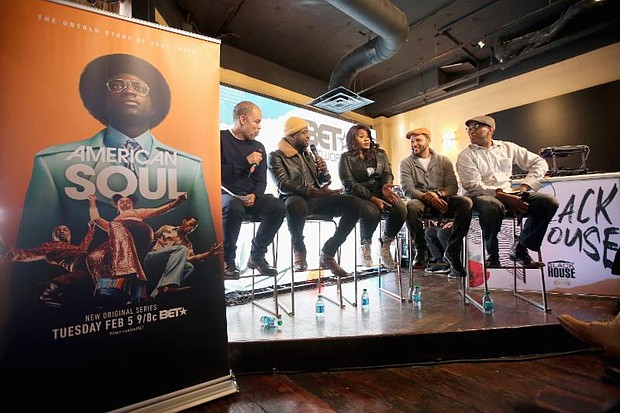 (L-R) Jessie Collins, Sinqua Walls, Kelly Price, Jason Dirden, and Devon Gregory speak onstage during the "American Soul" - A First Look And Conversation during the 2019 Sundance Film Festival at The Blackhouse Foundation on January 27, 2019 in Park City, Utah. (Photo by Natalie Behring/Getty Images for The Blackhouse Foundation)