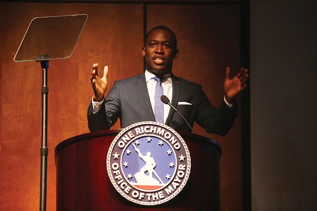 Mayor Levar M. Stoney offers highlights from his term in office and plans for the future during his State of the City address Jan. 31 at the Virginia Museum of History & Culture.