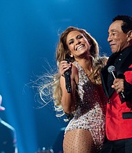 Jennifer Lopez and Smokey Robinson perform onstage at the 61st annual Grammy Awards at Staples Center in Los Angeles on Sunday.

CREDIT: Emma McIntyre/Getty Images/Getty Images for the Recording Academy
