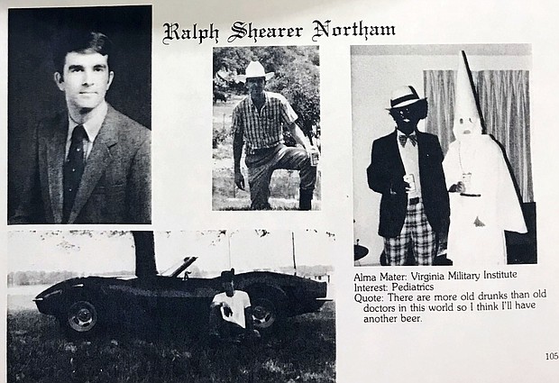 Virginia Gov. Ralph Northam's medical school yearbook in 1984 features a racist photo