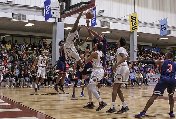 The rafters of Virginia Union University’s historic Barco-Stevens Hall are adorned with retired jerseys.