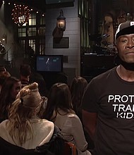 Without saying a word, Don Cheadle used his platform between comedic skits on "Saturday Night Live" to make a statement on behalf of transgender youth.