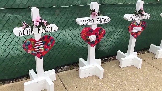 Greg Zanis' 26,275 crosses have been seen at nearly every national tragedy since Columbine. Now, five more stand in his hometown.