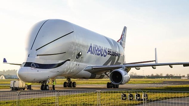 The Airbus Beluga XL made its first ever visit to the UK on February 14, to undergo testing at Wales' Hawarden Airport.
