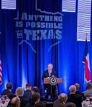 Governor Greg Abbott  at the Houston Business Coalition and C Club Luncheon in Houston