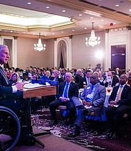 Governor Greg Abbott  at the Houston Business Coalition and C Club Luncheon in Houston