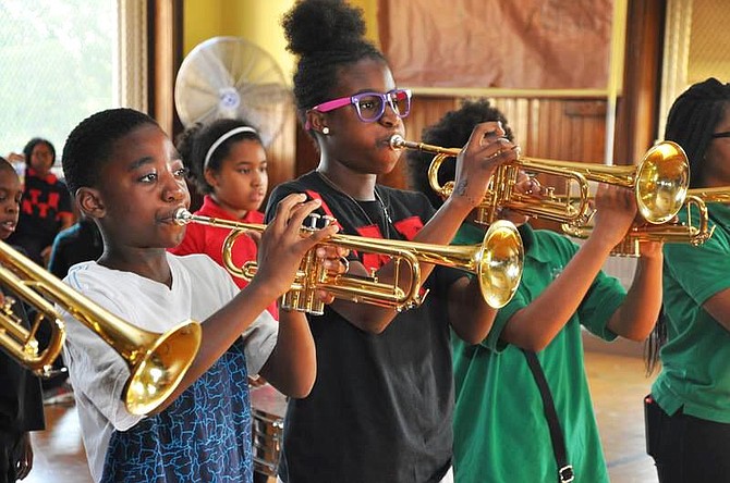 Students at Betty Shabazz International Charter Schools hone their music skills.