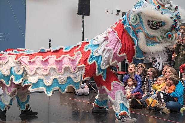 Year of the Earth Pig: It was a celebration of the lunar new year last Saturday at the Virginia Museum of Fine Arts’ ChinaFest: Year of the Earth Pig. Scores of families participated in the festivities that featured an exploration of Chinese art and culture through dance, calligraphy, tea tasting and art activities. Children and young adult dancers from Yu Dance Arts, perform traditional Chinese dances with modern Western aesthetics. Performers from RYSE Lion Dance at VCU show off the Fut San style of lion dance that originated in ancient southern China. Youngsters could craft an Earth Pig with air-dry clay, decorate a Chinese folding fan, write their New Year’s wishes on a paper lantern, learn Chinese words and enjoy tai chi demonstrations and storytelling during the event. (Ava Reaves)