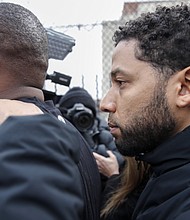 Jussie Smollett apologized to the cast and crew of "Empire" on Thursday night for any embarrassment the recent allegations may have caused, but he maintained that he was innocent, a person at the meeting told CNN.