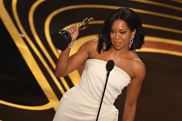 Best Supporting Actress nominee for ‘If Beale Street Could Talk’ Regina King accepts her Oscar during the 91st Annual Academy Awards at the Dolby Theatre in Hollywood, California on February 24, 2019. (Credit: Valerie Macon/AFP/Getty Images)