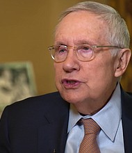 Former Democratic Senate Leader Harry Reid has some advice for the Democrats running for president in 2020: It's not all about Donald Trump.