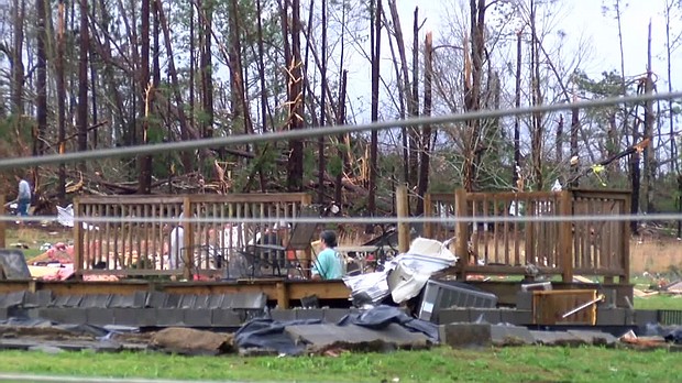 Jessica Chandler and her four children dodged a bullet when a tornado tore through their Alabama neighborhood on Sunday and destroyed their house.