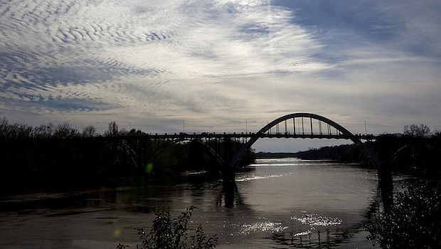 A view of the Edmund Pettus Bridge over the Alabama River in Selma, Ala.