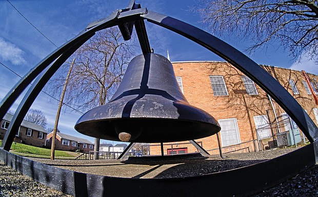 History tolls:
A piece of history sits in front of Thirty-first Street Baptist Church in the East End. It’s the original bell from the church tower that was placed between 1915 and 1917, according to accounts from the church website. When the church was destroyed by fire in November 1966, a new building was completed by May 1969. The original bell was placed on the church grounds in 1987. (Sandra Sellars/Richmond Free Press)