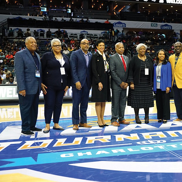 CIAA!: The annual CIAA Tournament is known for its fun — inside and outside the basketball arena. And this year in Charlotte, N.C., was no exception, as HBCU alumni, fans and family enjoyed four days of food, fun and activities in the Queen City. Presidents of the CIAA member schools are recognized at half-court during the tournament. (photos by Randy Singleton)