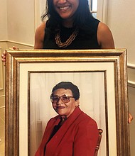 Courthouse renaming: The courthouse in Charles City County has a new name. On Feb. 17, it was renamed the Iona Whitehead Adkins Courthouse in honor of the county’s late circuit court clerk. In 1967, Mrs. Adkins, shown in a photo held by her granddaughter Kaci Easley, was the first African-American elected to a court of record in the United States since Reconstruction. Mrs. Adkins served as the court clerk for 21 years until her retirement in 1988. She also was active with the local NAACP branch, the Charles City Civic League and St. John Baptist Church in Charles City until her death in October 2004. An array of elected officials attended the ceremony, including former Gov. Terry McAuliffe and Congressman Robert C. “Bobby” Scott. A plaque with Mrs. Adkins’ photo hangs in the courthouse foyer. (Photos by The Jones Photography & Media Co.)