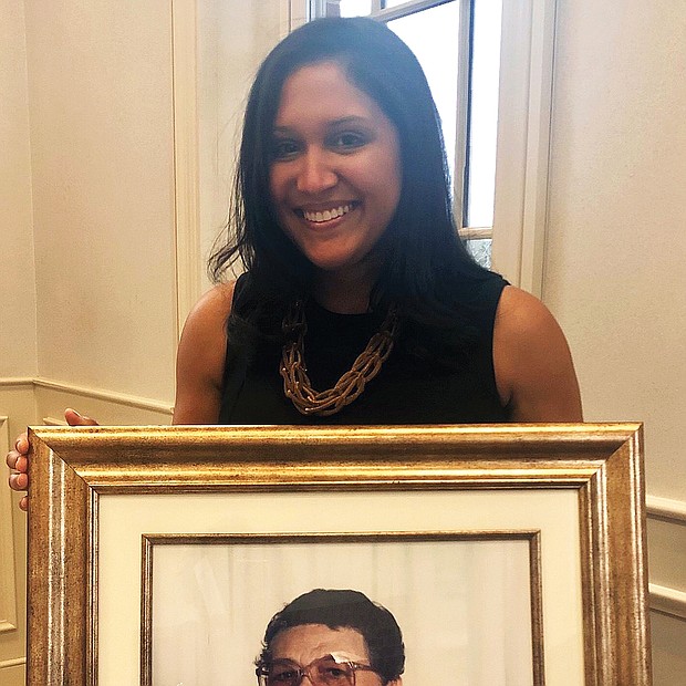Courthouse renaming: The courthouse in Charles City County has a new name. On Feb. 17, it was renamed the Iona Whitehead Adkins Courthouse in honor of the county’s late circuit court clerk. In 1967, Mrs. Adkins, shown in a photo held by her granddaughter Kaci Easley, was the first African-American elected to a court of record in the United States since Reconstruction. Mrs. Adkins served as the court clerk for 21 years until her retirement in 1988. She also was active with the local NAACP branch, the Charles City Civic League and St. John Baptist Church in Charles City until her death in October 2004. An array of elected officials attended the ceremony, including former Gov. Terry McAuliffe and Congressman Robert C. “Bobby” Scott. A plaque with Mrs. Adkins’ photo hangs in the courthouse foyer. (Photos by The Jones Photography & Media Co.)