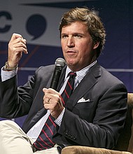 So far the network is not commenting on the case involving Tucker Carlson, who was called out by a progressive group for a history of misogynistic comments about women.