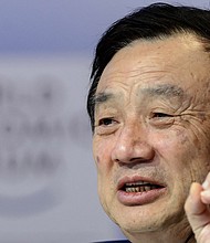 Ren Zhengfei at the World Economic Forum in Davos, Switzerland, in 2015. He has built Huawei into a company with annual revenue of more than $100 billion.