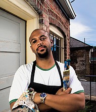 Richmond artist S. Ross Browne is frustrated with the city’s failure to pay for the damage caused to his South Side art studio by a busted fire hydrant. He poses in this 2013 photo after the Virginia Museum of Fine Arts purchased one of his works for its collection.