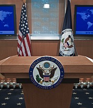 The State Department on March 18, 2019, said it would not be distributing a transcript or list of attendees from a briefing call with Secretary of State Mike Pompeo held that evening -- a call from which the department's press corps was excluded and only "faith-based media" allowed.

Full credit: Paul J. Richards/AFP/Getty Images