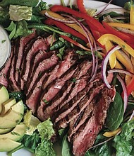 Grilled Steak Salad with Chive Yogurt Dressing