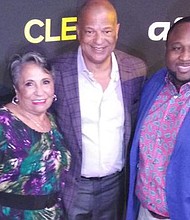 Urban One founder Cathy Hughes (left) with Urban One president and CEO Alfred Liggins III (center) and Cleo TV “New Soul Kitchen” star chef Jernard Wells.