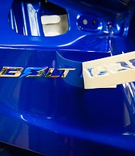 Chevrolet Bolt EV and Chevrolet Sonic vehicles are assembled Tuesday, March 19, 2019 at the General Motors Orion plant in Orion Township, Michigan. (Photo by Jeffrey Sauger for Chevrolet)