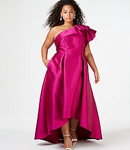 Adrianna Papell Plus Size One-Shoulder Gown, $279.00