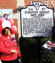 Jeffrey Randolph of Chesterfield, the great-nephew of the late civil rights icon, helped to unveil one marker, along with Connie Cuffee, president of the sorority’s Richmond Alumnae Chapter, and Virginia First Lady Pam Northam.