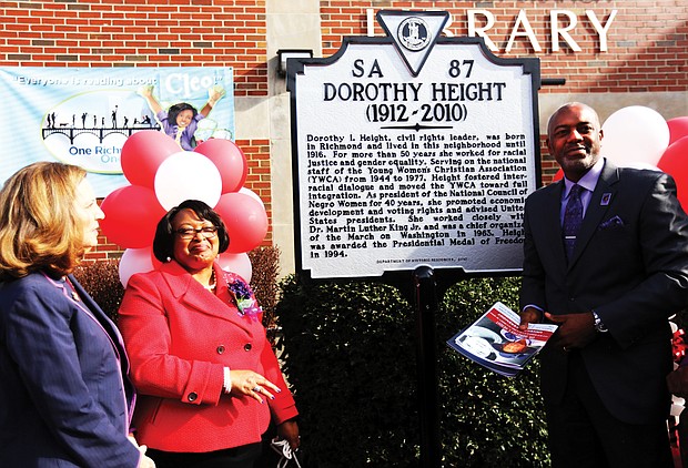 Jeffrey Randolph of Chesterfield, the great-nephew of the late civil rights icon, helped to unveil one marker, along with Connie Cuffee, president of the sorority’s Richmond Alumnae Chapter, and Virginia First Lady Pam Northam.