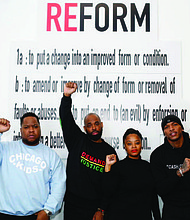 Dave Jeff (left) recently hosted a sneaker release event for Puma’s new Clyde Court #Reform shoes and invited activists from Chicago to join him in an open discussion about criminal justice reform. Photo Credit: Dave Jeff