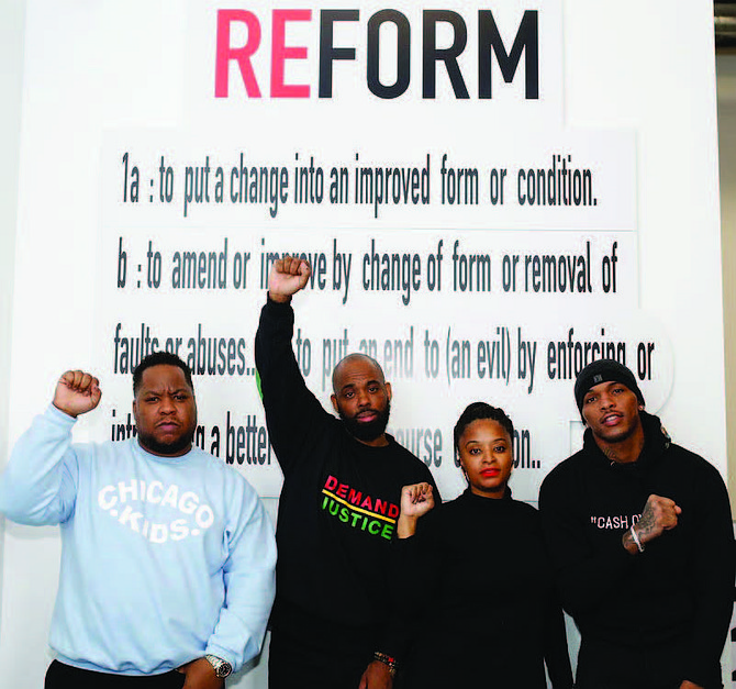 Dave Jeff (left) recently hosted a sneaker release event for Puma’s new Clyde Court #Reform shoes and invited activists from Chicago to join him in an open discussion about criminal justice reform. Photo Credit: Dave Jeff