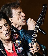 Ronnie Wood (L) and Mick Jagger performing in Marseille, France, in June 2018.