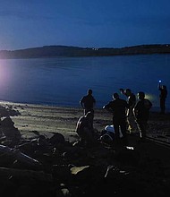 A 30-year-old man was taken to the hospital night after he fell off a cliff along the Columbia River.