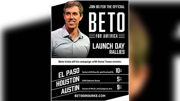 Beto O'Rourke officially kicked off his run for president Saturday from downtown El Paso, his hometown, promising “a campaign for …