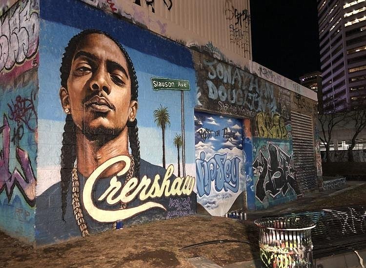 Street Mural In Honor Of Rapper Nipsey Hussle Painted Houston
