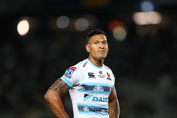 Waratahs player Folau has been criticized for posts saying gay people will go to hell.