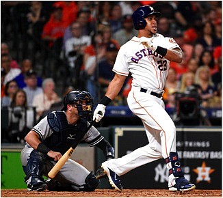 Astros outfielder Michael Brantley was one of many players to take advantage of being home.
/photo courtesy of Republican-American