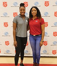 Simone Manuel, right, and Maritza McClendon