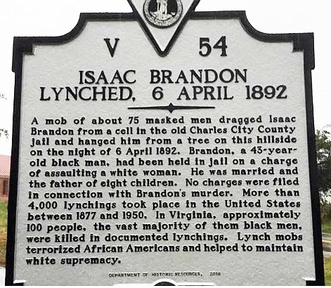 Virginia’s first history marker to a lynching victim now stands near the historic courthouse in Charles City County. The new ...
