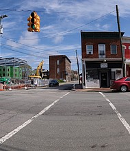 Jackson Ward transforming: The $32 million Jackson Place development is rolling onward in Jackson Ward. This view from 1st and Jackson streets shows the fast pace of development on the 3.4-acre property that began in mid-July. When complete, the project is to include 154 apartments, including 72 replacement units for residents of nearby Fay Towers and 82 units for other renters. (Sandra Sellars/Richmond Free Press)