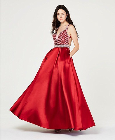 Say Yes to the Prom
Juniors' Jewel-Top Ballgown, Created for Macy's, $169.00