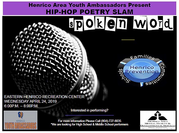 A Hip-Hop Poetry Slam will be held next week to allow Richmond area youths to speak out on preventing substance ...